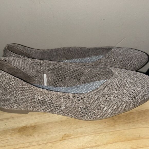 Skechers Cleo 2.0 Knitty City Taupe Ballet Flat Women 8 Air cooled Memory Foam - Picture 3 of 16